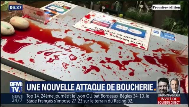 Francouzští vegani opět zaútočili na řeznictví.jpg Francouzští vegani opět zaútočili na řeznictví