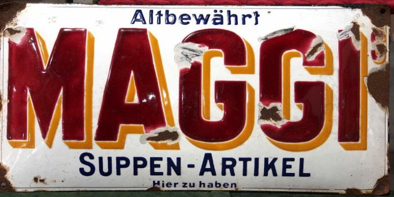 Cedule Maggi, foto Firmin Bouisset, veřejná doména.jpg Cedule Maggi, foto Firmin Bouisset, veřejná doména